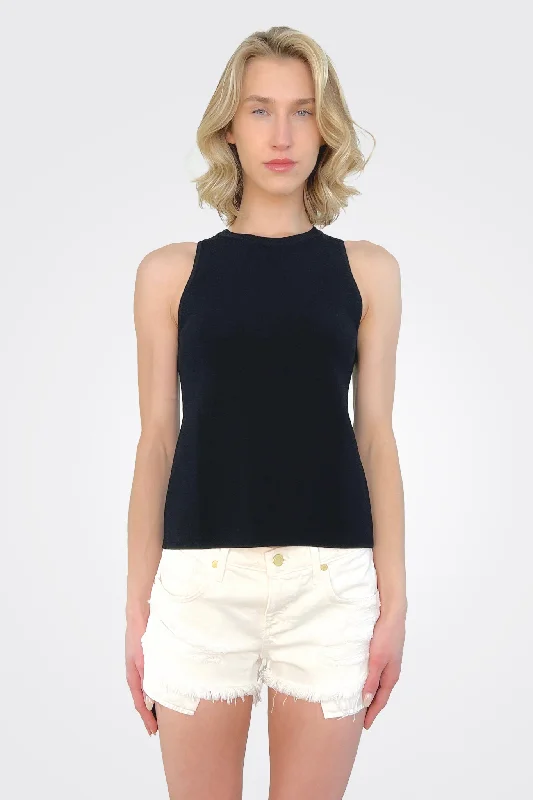 Fashion Deal Open Back Halter - Black
