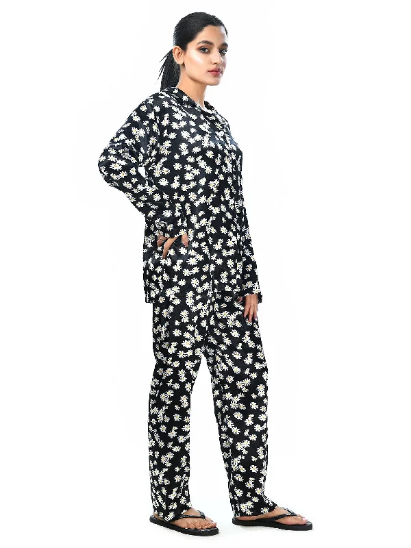 Luxe Women's Fashion Silk Floral Printed Sleep Wear