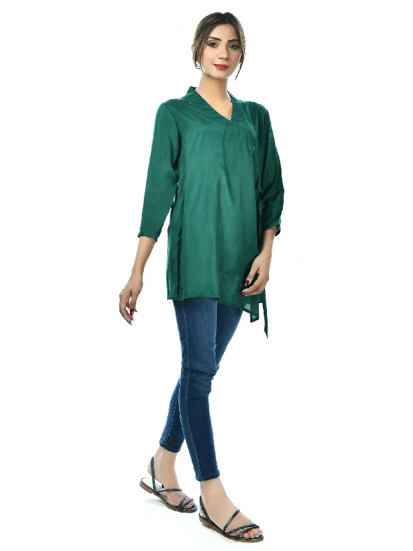 Trendy Fashion For Women Solid Silk Top