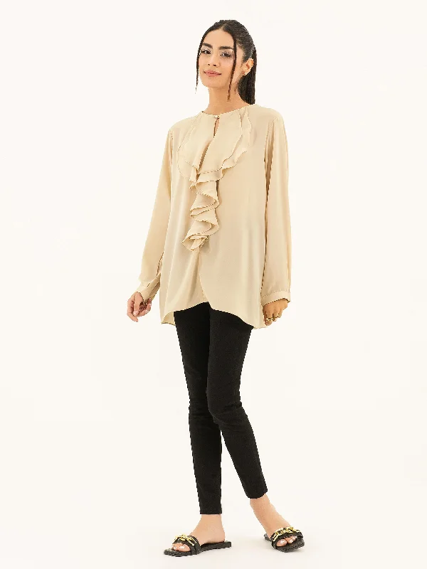 Sporty Streetwear Ruffled Grip Top