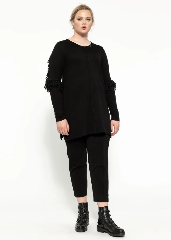Sporty Streetwear Vine Top - Black