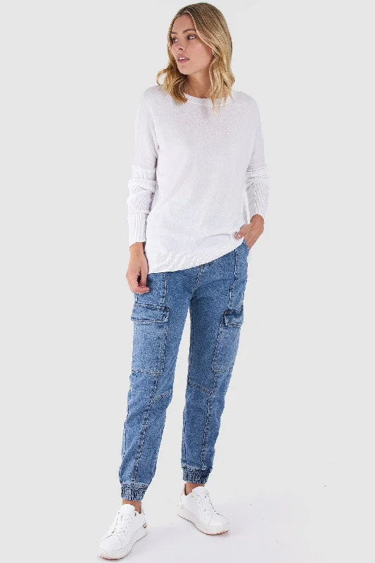 End of Season Sale Sass Thea Knit White - Final Sale