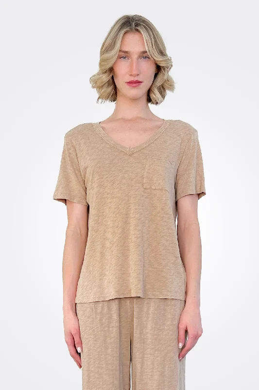 Elegant Style Billie V Neck Boyfriend - Woodsmoke
