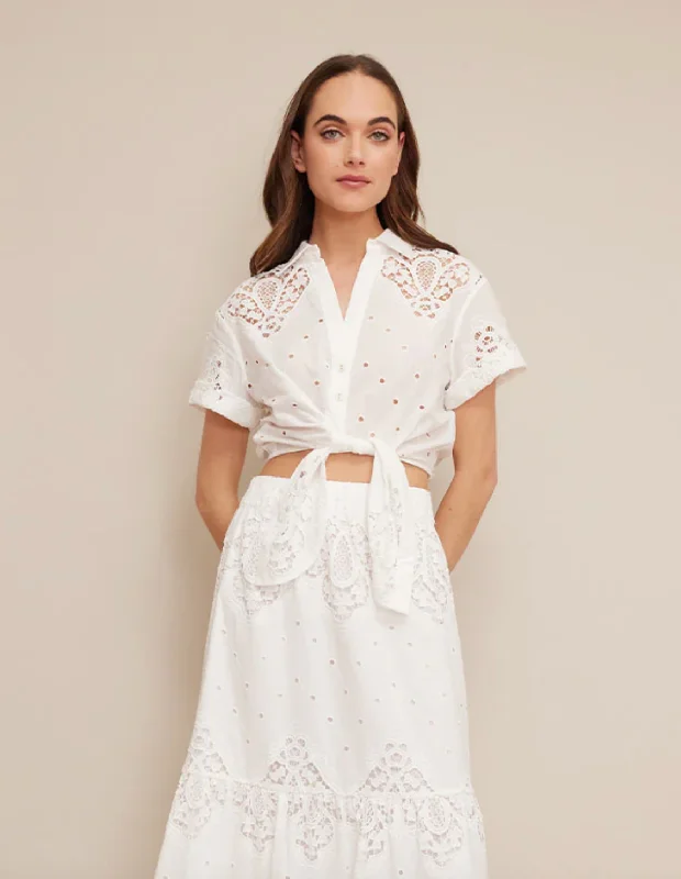 End of Season Sale Asbury Top - Embroidered Eyelet