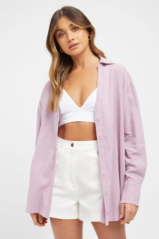 Vibrant Femme Fashion Crinkle Twist Back Shirt