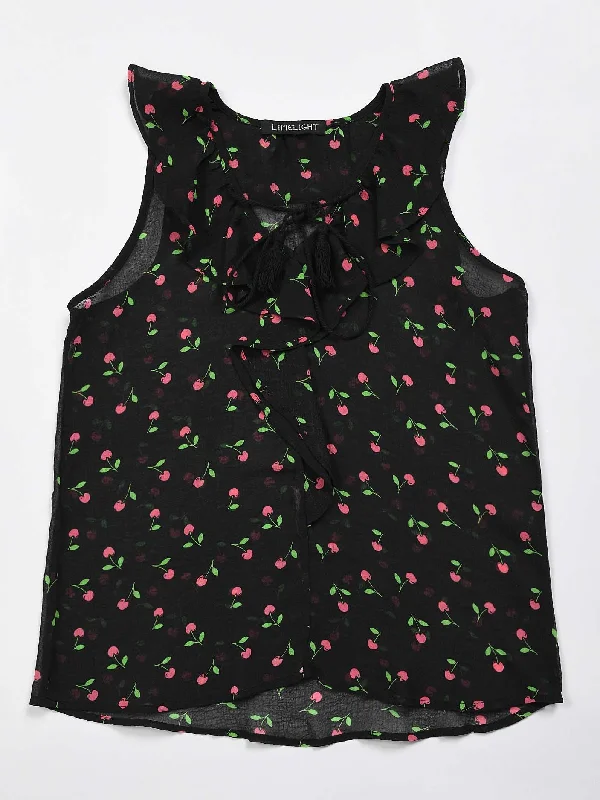 Trendy Street Style Clothing Printed Chiffon Top