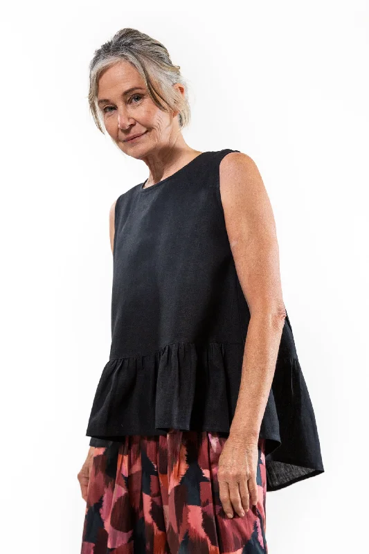 Trend Leading Collection Mao Trapeze Top | Black