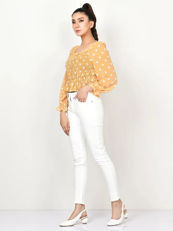 Weekend Sale Elasticized Chiffon Top