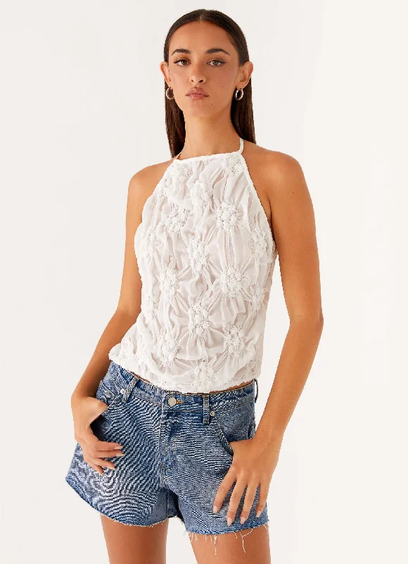 Limited Time Offer Evia Halter Top - Ivory