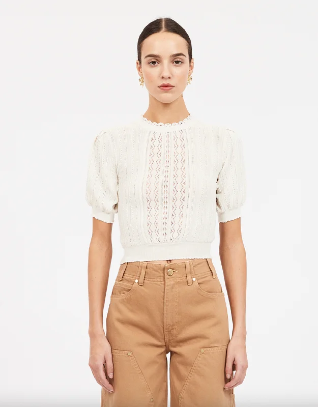 Classic Women's Fashion Gemma Top - Alabaster