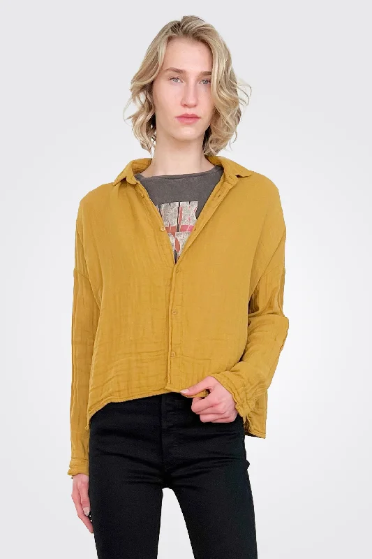 Style Upgrade Ramona Gauze Shirt - Hay