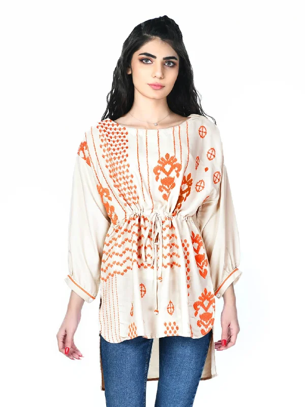 Trend Alert Embroidered Silk Top