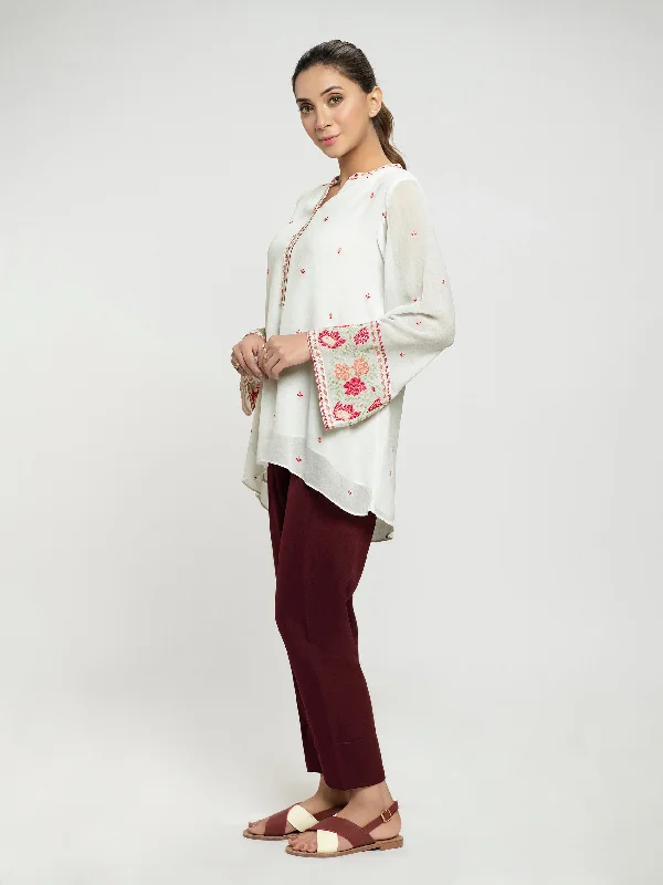 Fashionista Favorites Embroidered Chiffon Top
