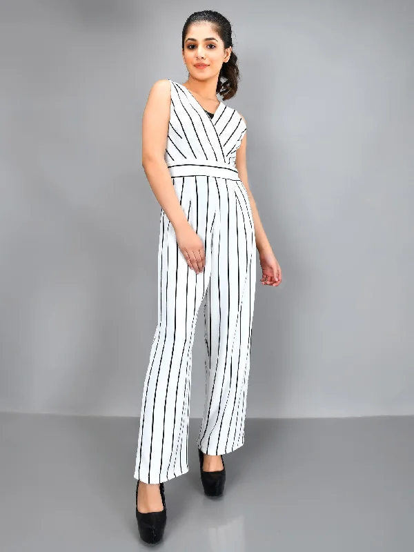 Edgy Fashion Striped Jumpsuit