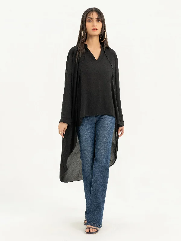 Women's Online Boutique High-Low Chiffon Top