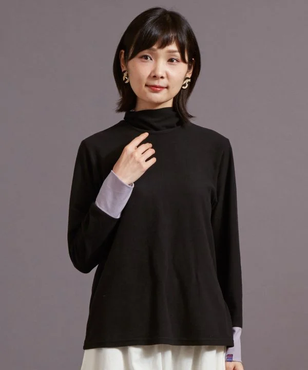 Modern Casual Clothing Bi Color TOKKURI Turtleneck Top
