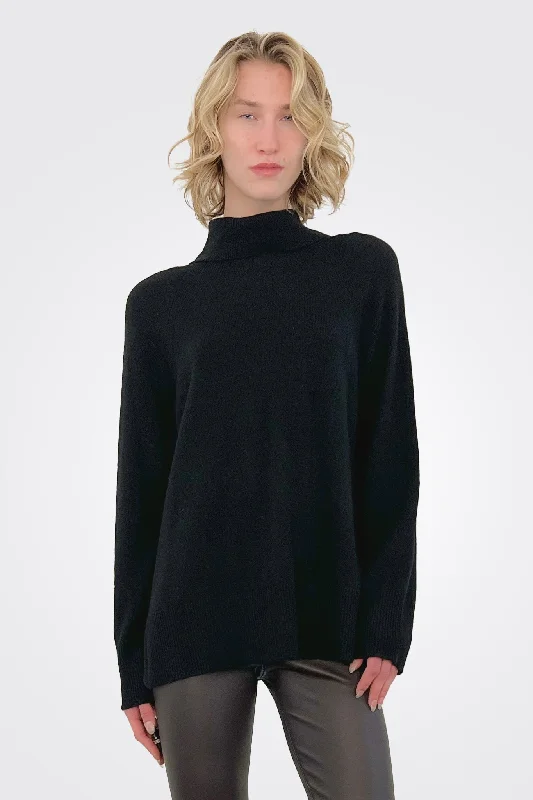 Online Boutiques Live In Cashmere Turtleneck - Ebony