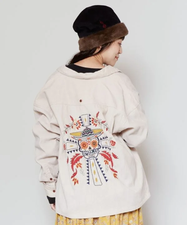 Comfort Meets Fashion Embroidered Corduroy Shirt