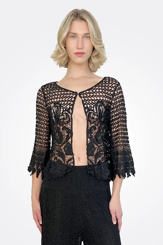 Quality Wear Lace Bolero - Black