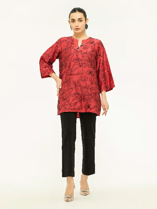 Mega Sale Embroidered Satin Kurti