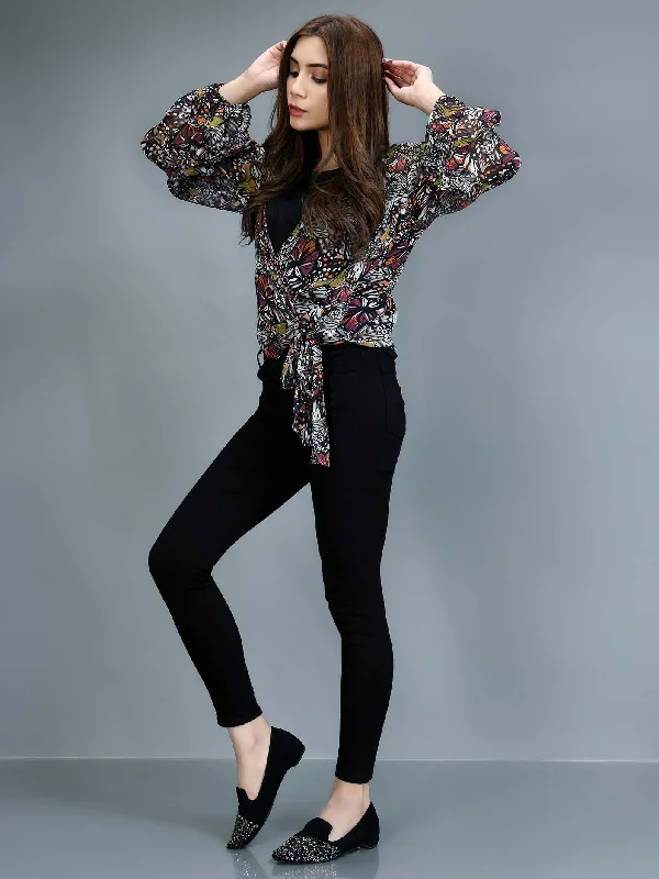 Online Impressions Boutique Printed Chiffon Top