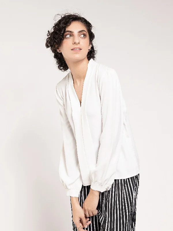 Fashion Sale Plain Pleated Top