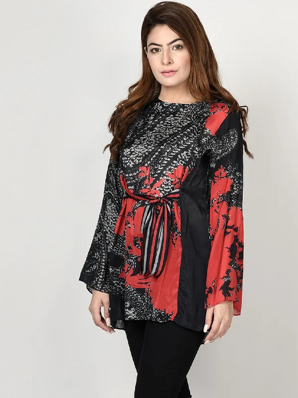Online Boutiques Printed Silk Top