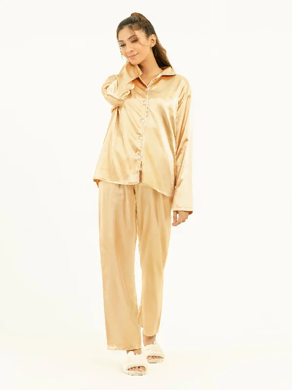 Chic Style Dyed Silk Sleepwear
