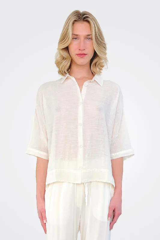 Online Impressions Boutique Linen Cotton Shirt - Natural