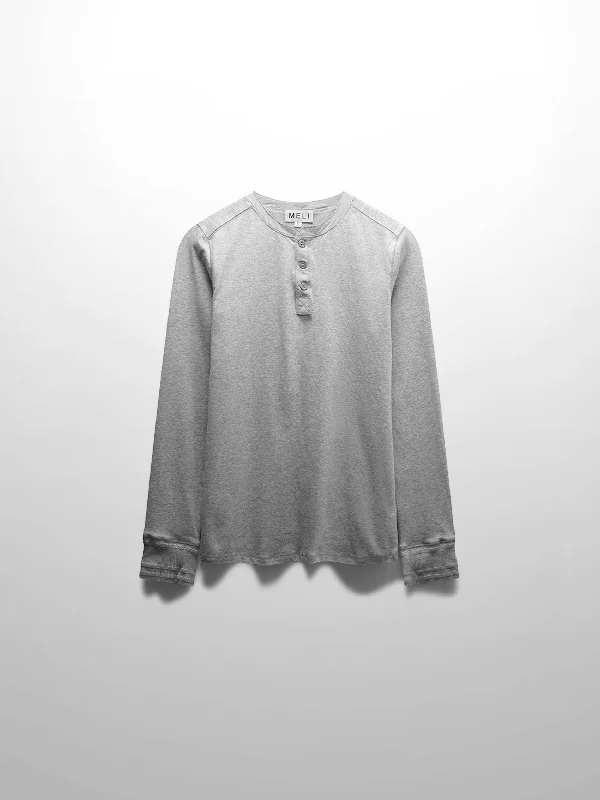 Timeless Classics Trim Detail Henley-Dark Grey