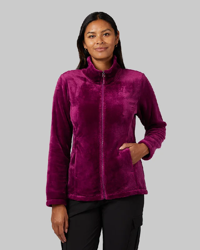 Fashion Essentials WOMEN'S LUXE FUR FULL-ZIP