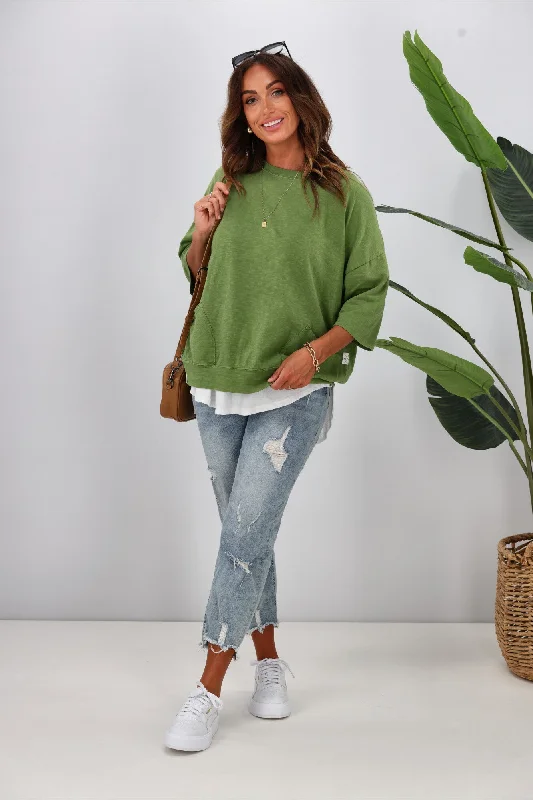 Online Boutique Clothing Elm Mazie Sweat Cedar Green