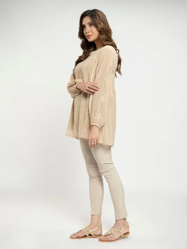 Trendy Styles Embroidered Chiffon Top