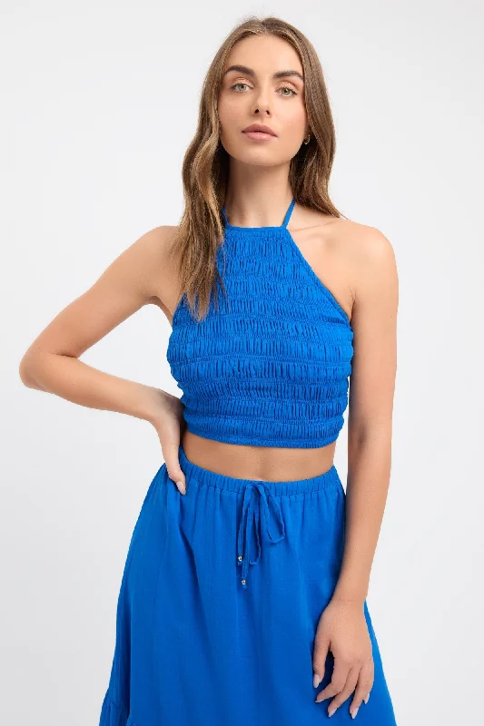 Bold Fashion Georgette Shirred Halter