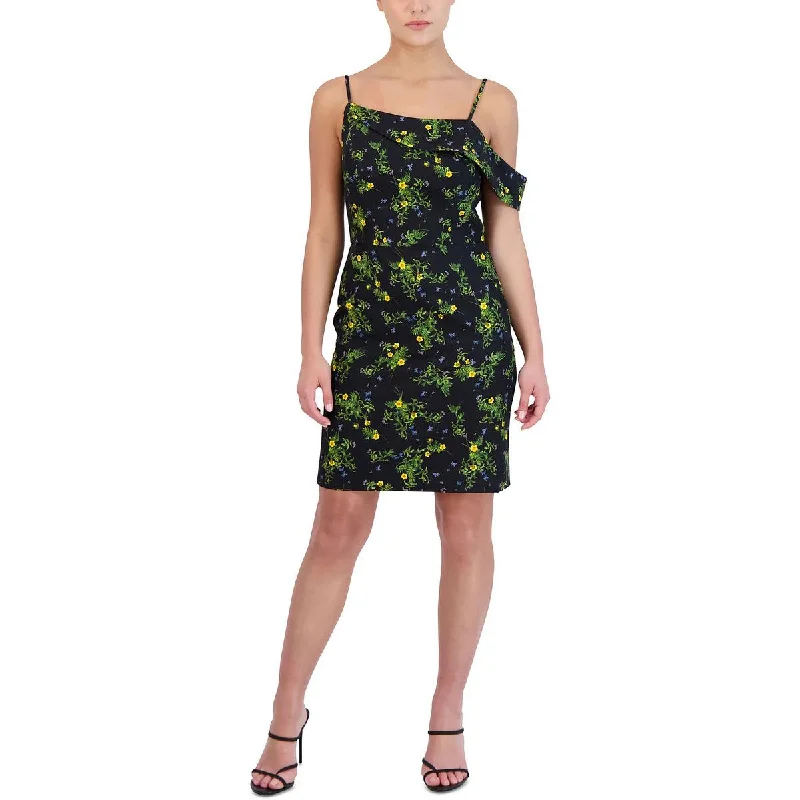 Luxury Fashion Womens Floral Print Mini Sheath Dress