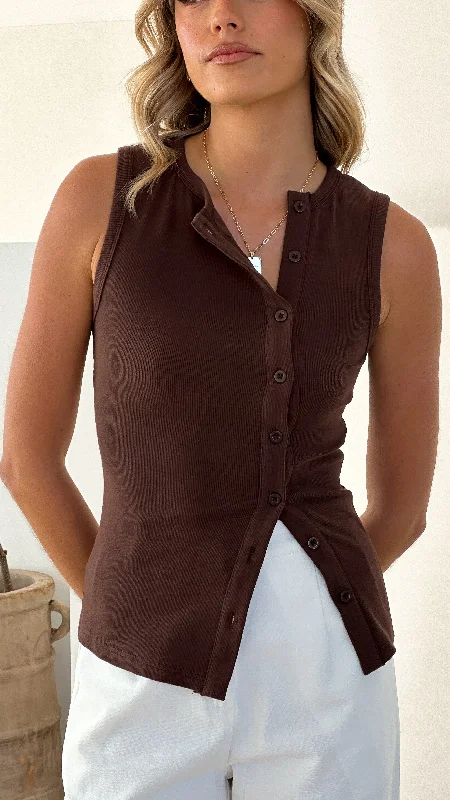 Urban Femme Streetwear Edie Top - Chocolate