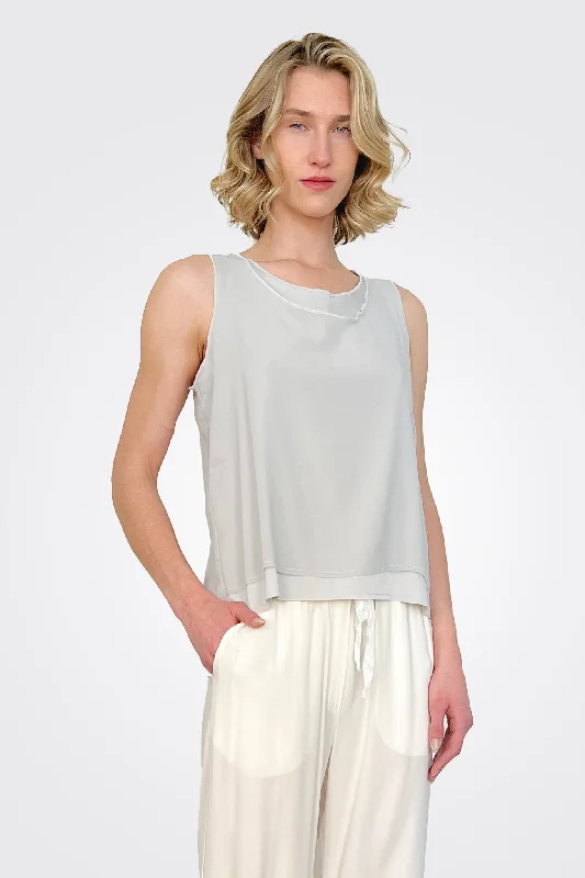 Exclusive Discount Silk Georgette Top - Mirage Grey