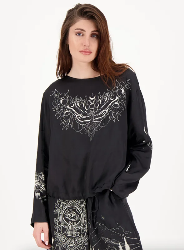 Casual Fashion Beatrice Blouson Magic Top - Black