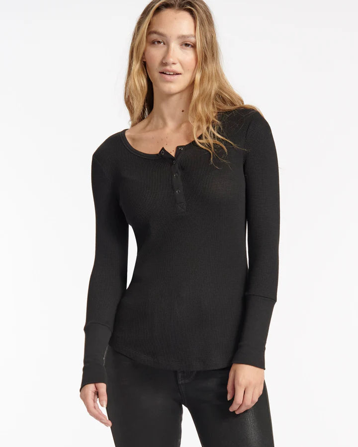 Big Sale Event Thermal Forever Henley - Black