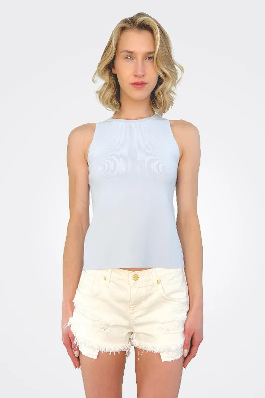 End Of Season Sale Open Back Halter - Crystal Blue