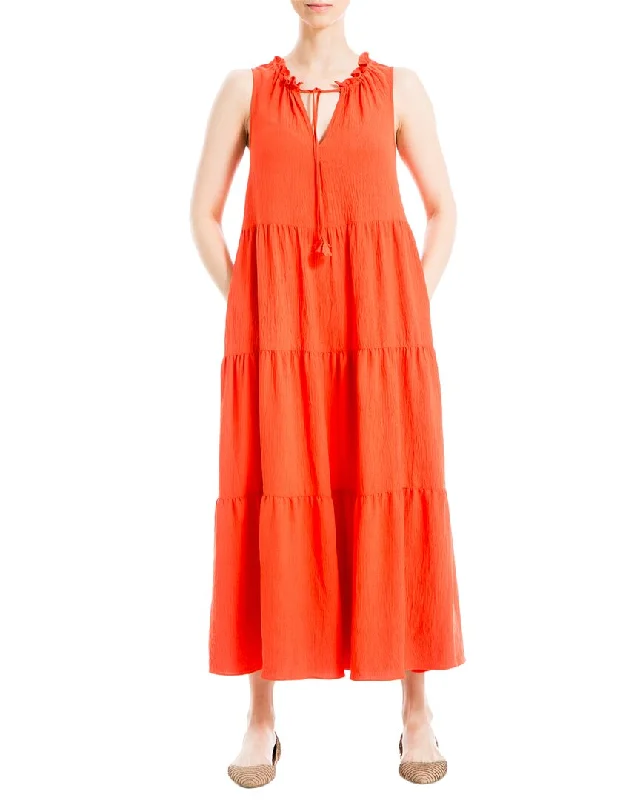 Clothes Woman Max Studio Sleeveless Tiered Maxi Dress