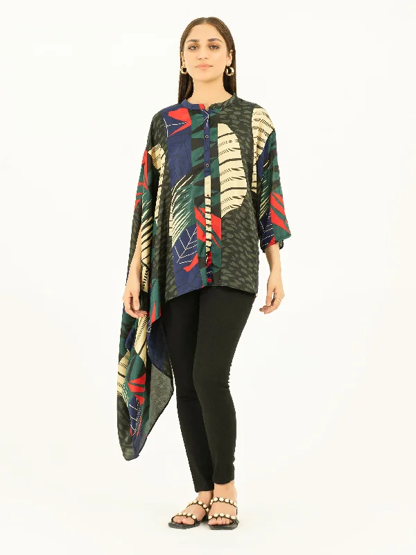 Vibrant Femme Fashion Printed Silk Top