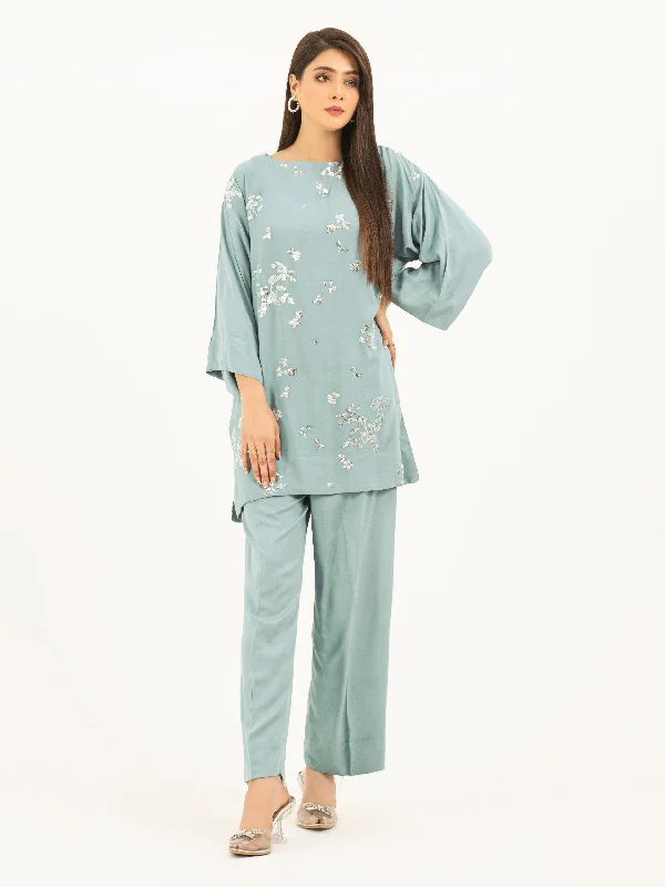 Premium Fabrics 2 Piece Linen-Embellished Co-Ord Set