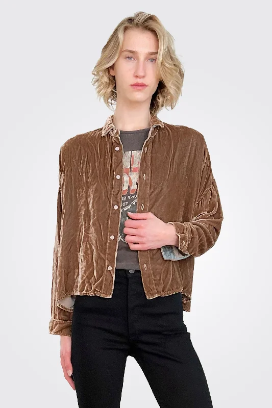 Limited Time Offer Ramona Velvet Shirt - Taupe