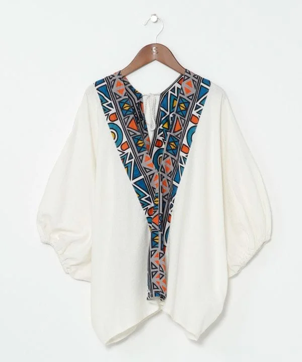 Chic Casual Style Geometric Dolman Sleeve Top