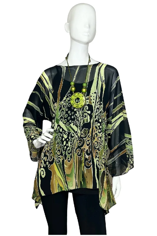 Wardrobe Upgrade Lior One Size Green Brown Abstrac Floral Boho
