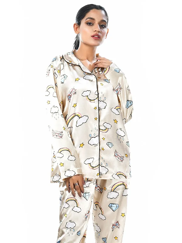 Bundle Offer Silk wonderland Print Sleep Wear