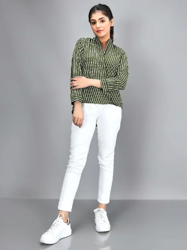 Fashion Forward Striped Shirt - Green