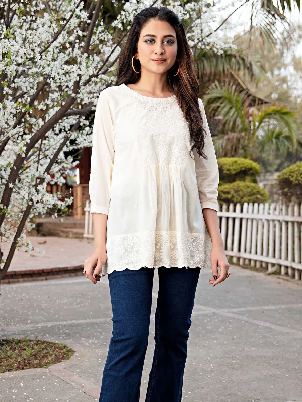 Preppy Style Embroidered Top