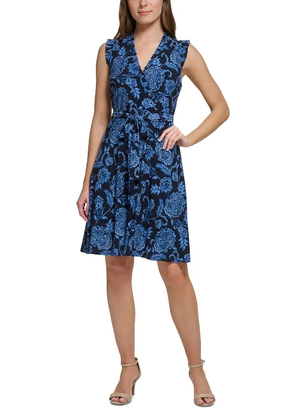 Chic And Comfortable Womens Paisley Polyester Fit & Flare Dress